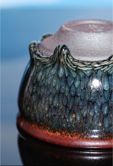 Partridge spotted glazed pottery