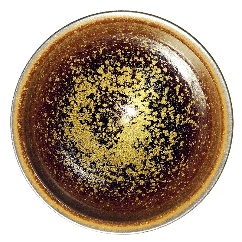 Kowloon Kiln Dangerous Agile Firewood Burning Jianzhan Golden Armor Flower Moon Night Handmade Tea Tasting Master Teacup Treasure Scroll Certificate